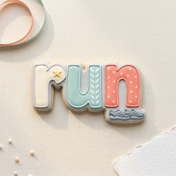 Run Word Cookie Cutter, 3D Printed Cookie Theme