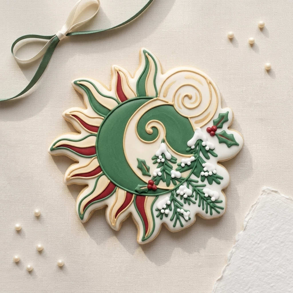 Winter Solstice Detailed Cookie Cutter, 3D Printed Christmas Theme