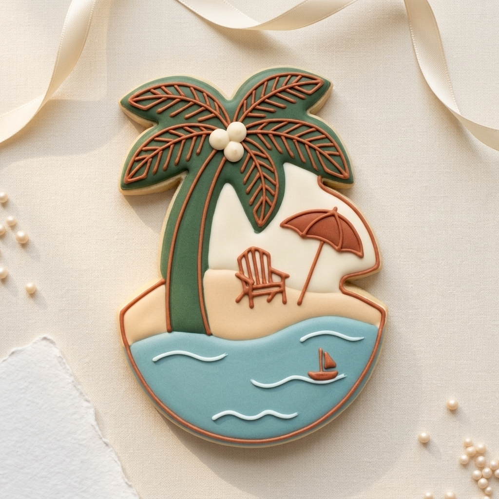 Beach Vacation Cookie Cutter, 3D Printed Outdoor Theme