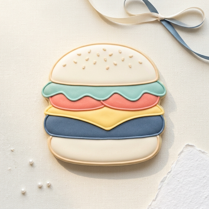 Hamburger Cookie Cutter, 3D Printed Cookie Theme
