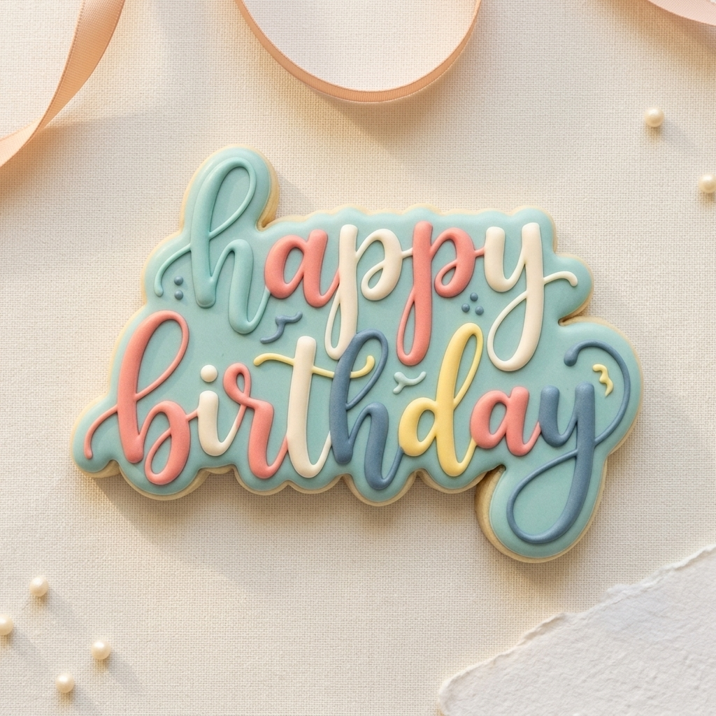 Happy Birthday Word Trio Cookie Cutter Set 3D Printed Bundle