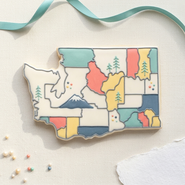 State Of Washington Cookie Cutter, 3D Printed Cookie Theme