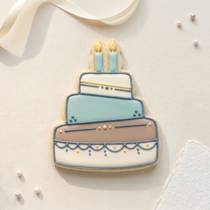 Cake Slice With Candles Cookie Cutter, 3D Printed Home Theme