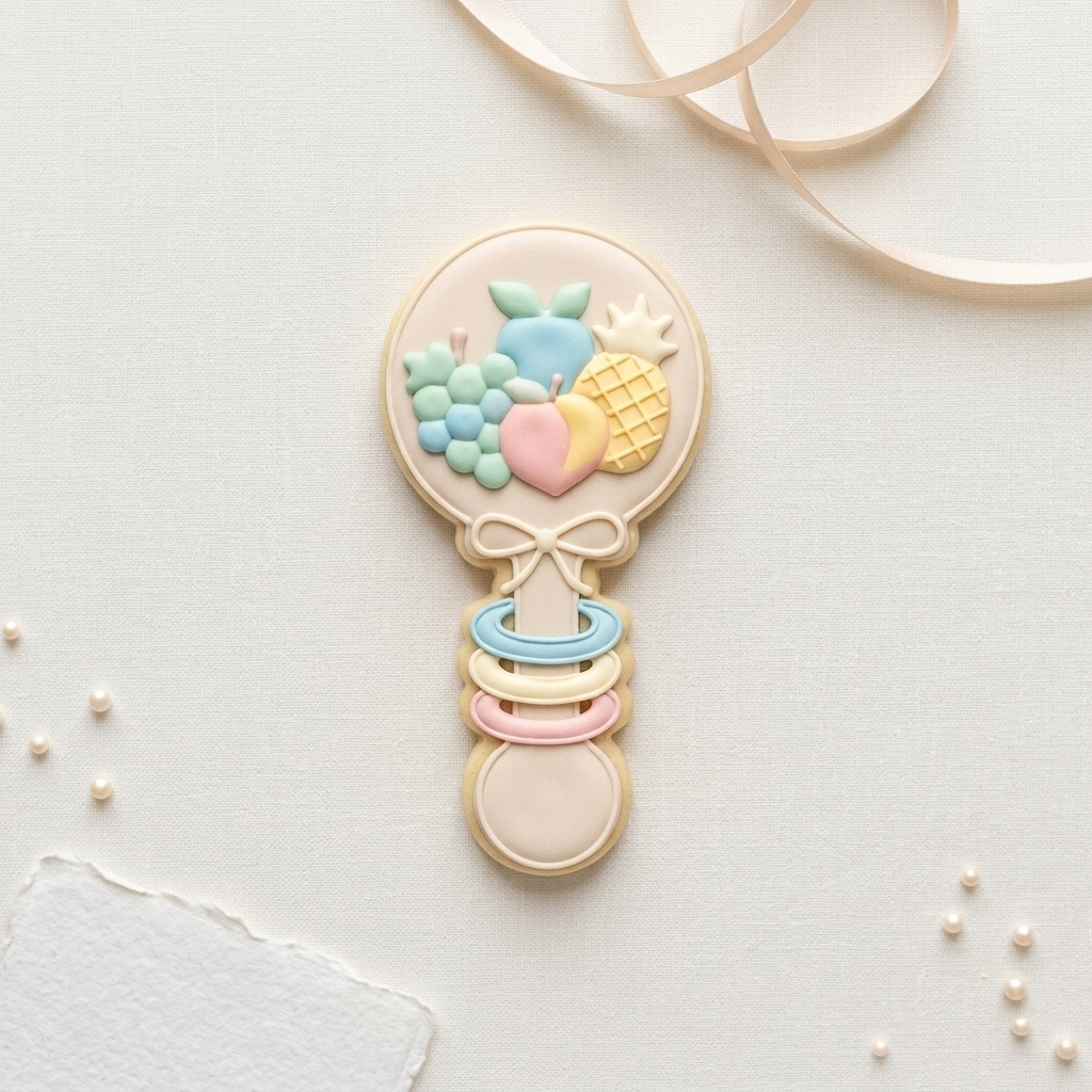 Fruit Baby Rattle Cookie Cutter, 3D Printed Baby Shower Theme