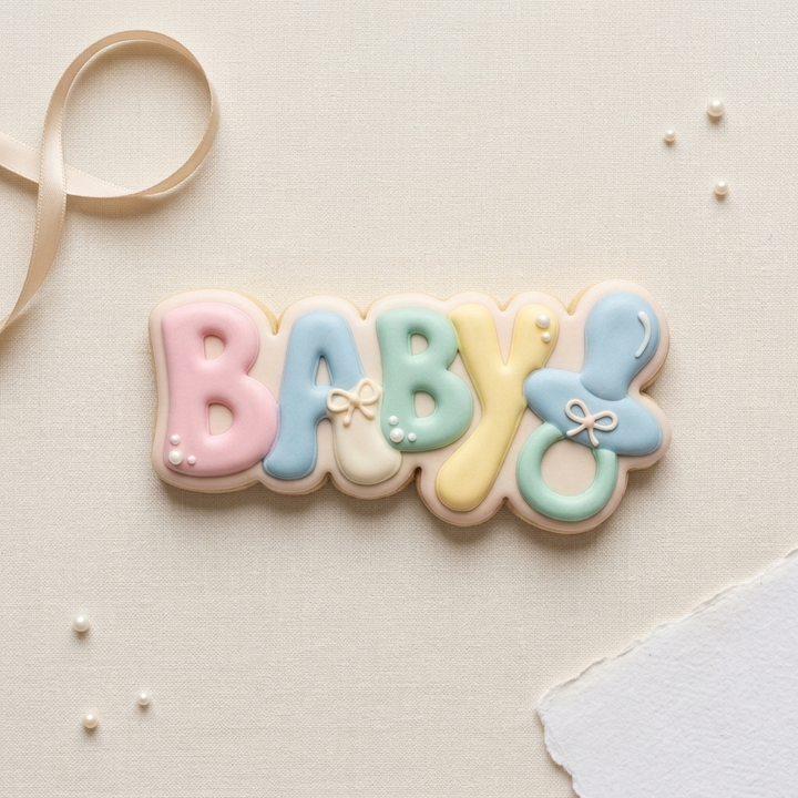 Baby Typography Cookie Cutter, 3D Printed Baby Shower Theme