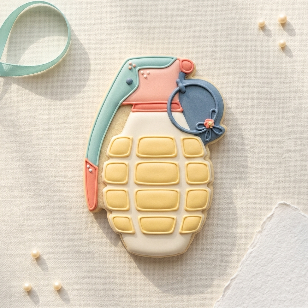 Hand Grenade Cookie Cutter, 3D Printed Cookie Theme