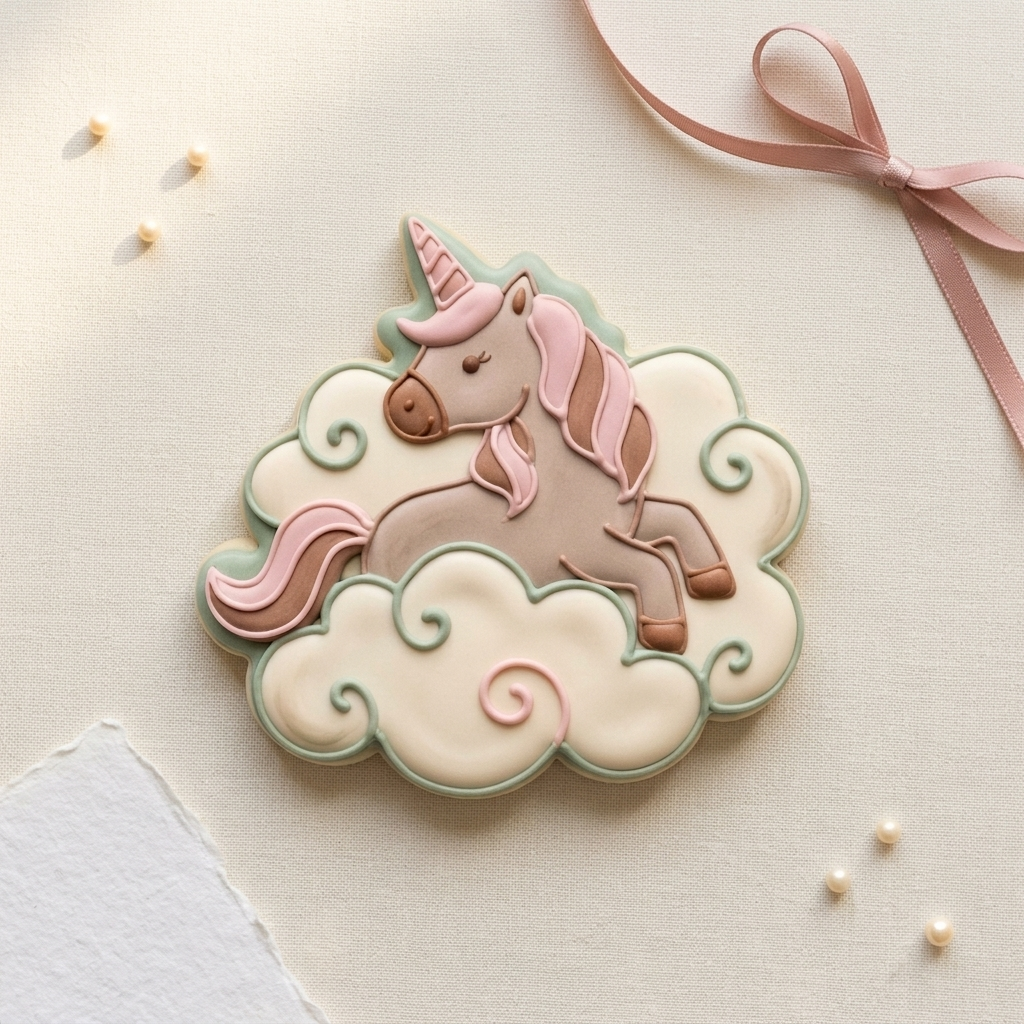 Unicorn In Clouds Cookie Cutter, 3D Printed Animal Theme