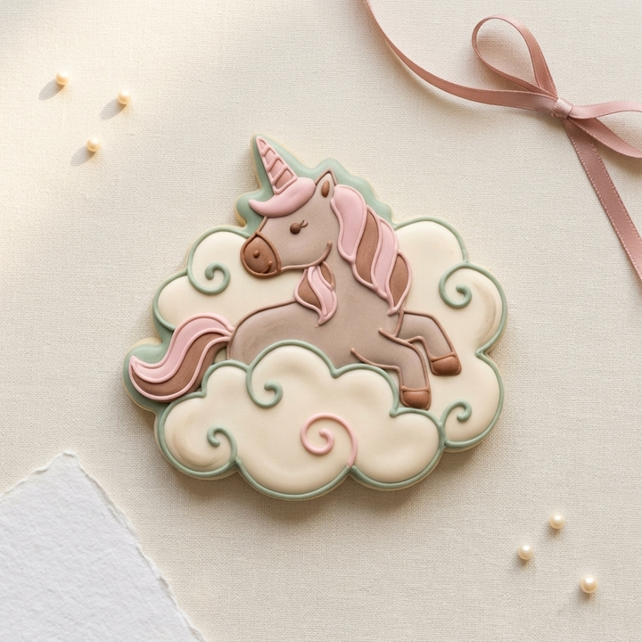 Unicorn In Clouds Cookie Cutter, 3D Printed Animal Theme