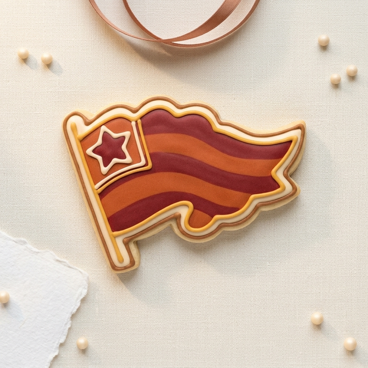 Scalloped Fan Flag Cookie Cutter, 3D Printed Holiday Theme