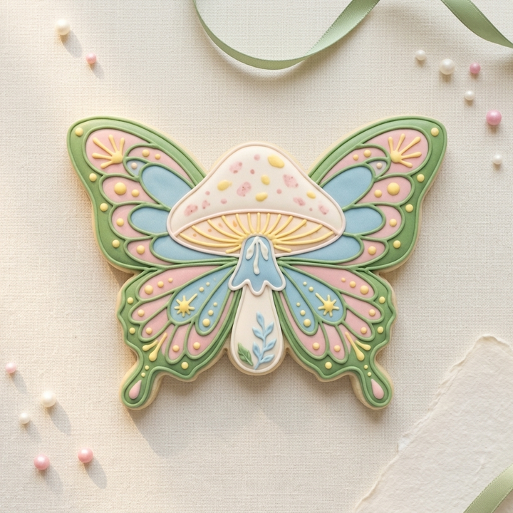 Butterfly Mushroom Cookie Cutter, 3D Printed Garden Theme