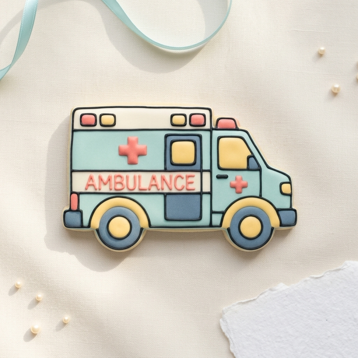 EMS/EMT Emergency Vehicle Outline Cookie Cutter, 3D Printed Cookie Theme