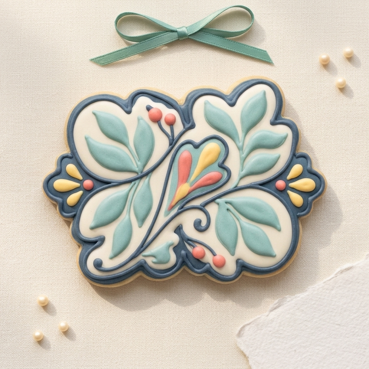 Greenery Scroll Cookie Cutter, 3D Printed Cookie Theme