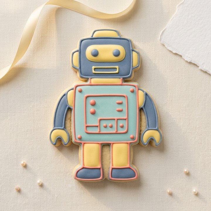 Robot Detailed Cookie Cutter, 3D Printed Cookie Theme