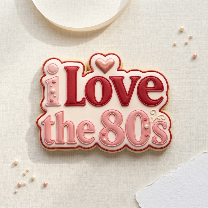 I Love The 80s Cookie Cutter, 3D Printed Valentine Theme
