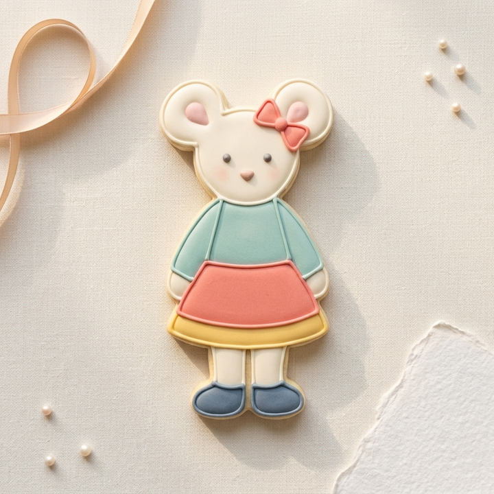 Tall Mouse Doll Cookie Cutter, 3D Printed Cookie Theme