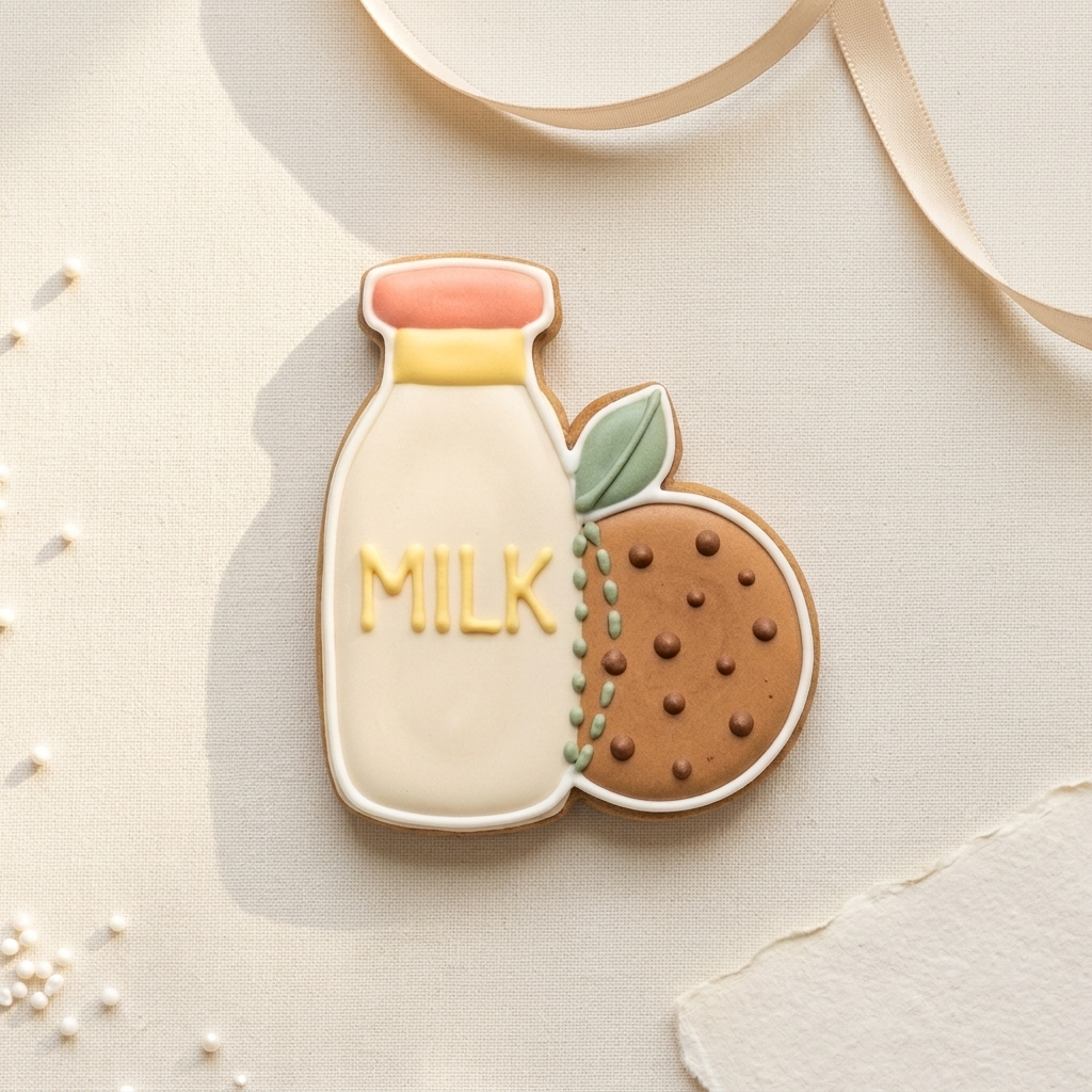 Milk And Cookies Cookie Cutter, 3D Printed Food Theme