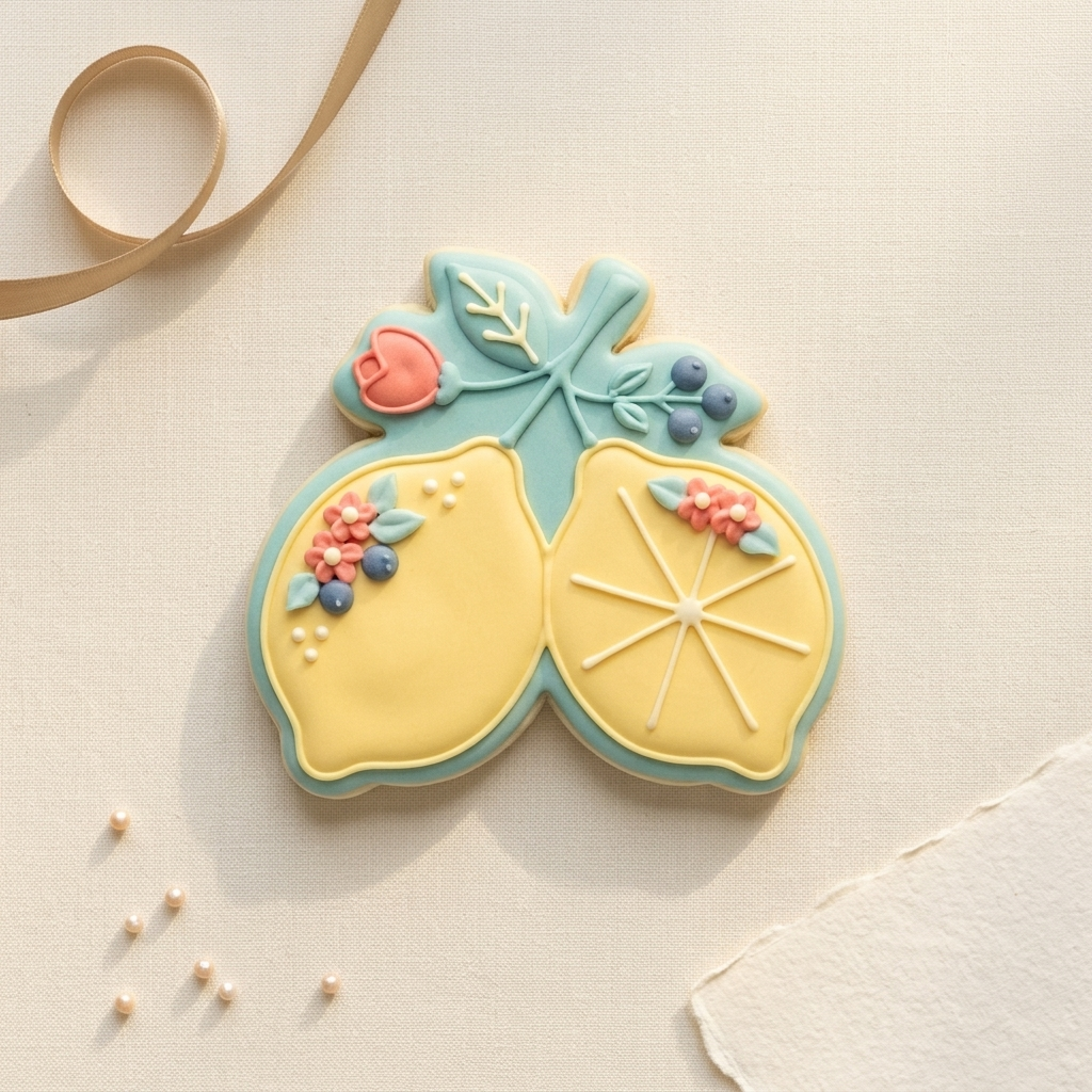 2 Lemons Cookie Cutter, 3D Printed Cookie Theme