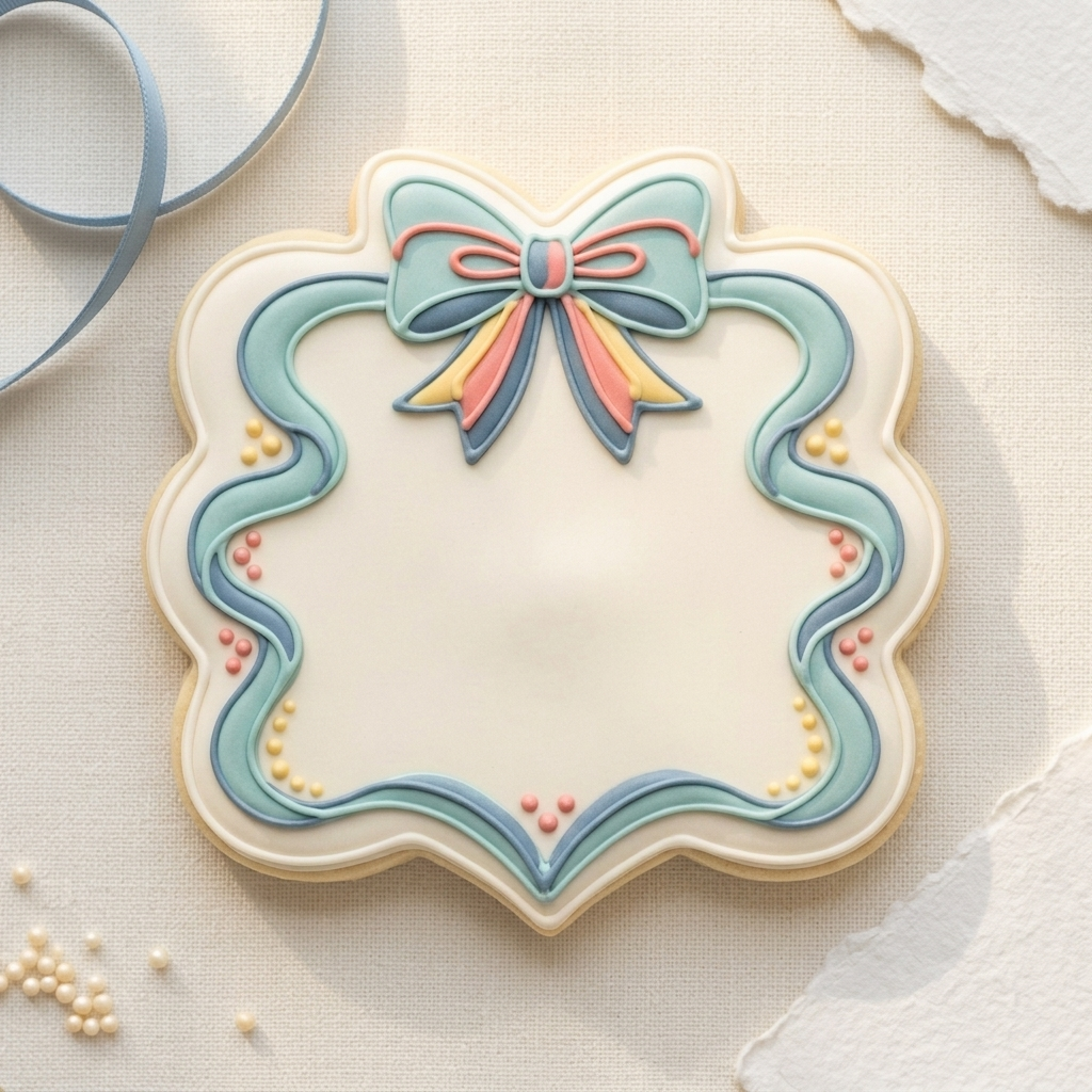 Wavy Ribbon And Bows Plaque ETSY Cookie Cutter, 3D Printed Shape Theme