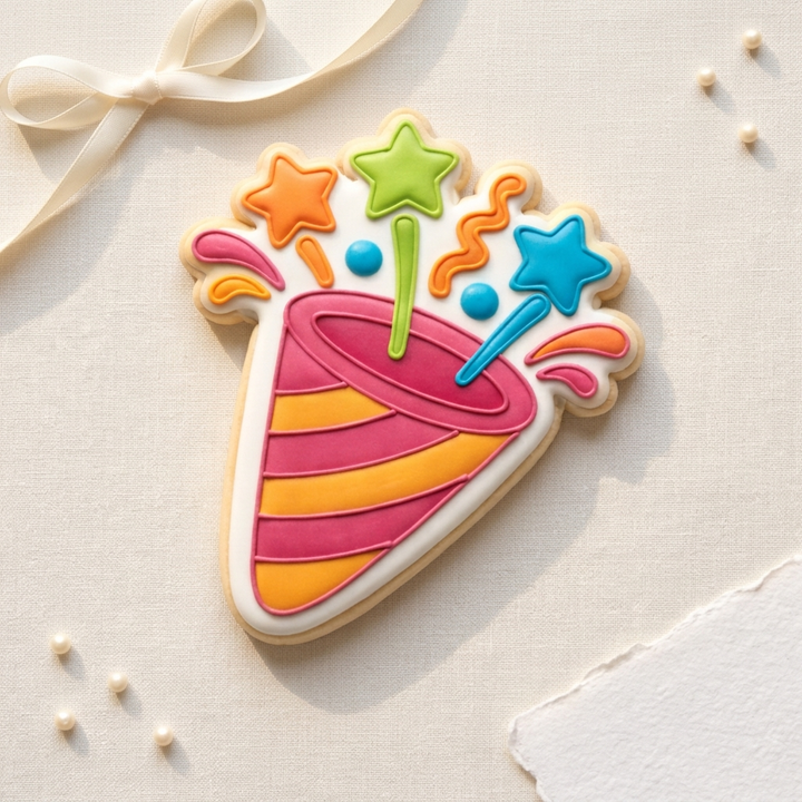Confetti Popper Cookie Cutter | 3D Printed | Fondant &amp; Cookie Dough