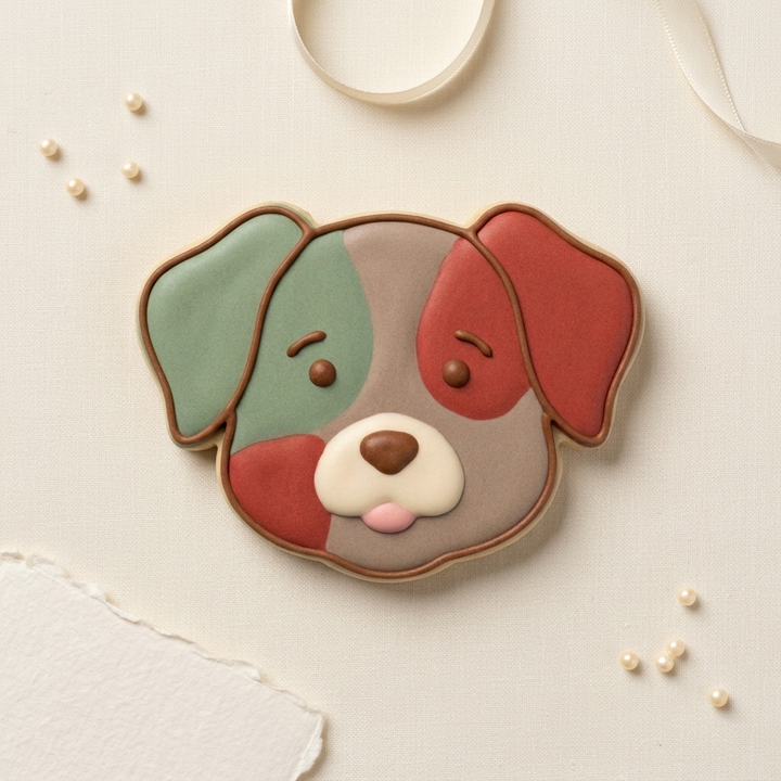 Blue And Red Dog Face Cookie Cutter, 3D Printed Animal Theme
