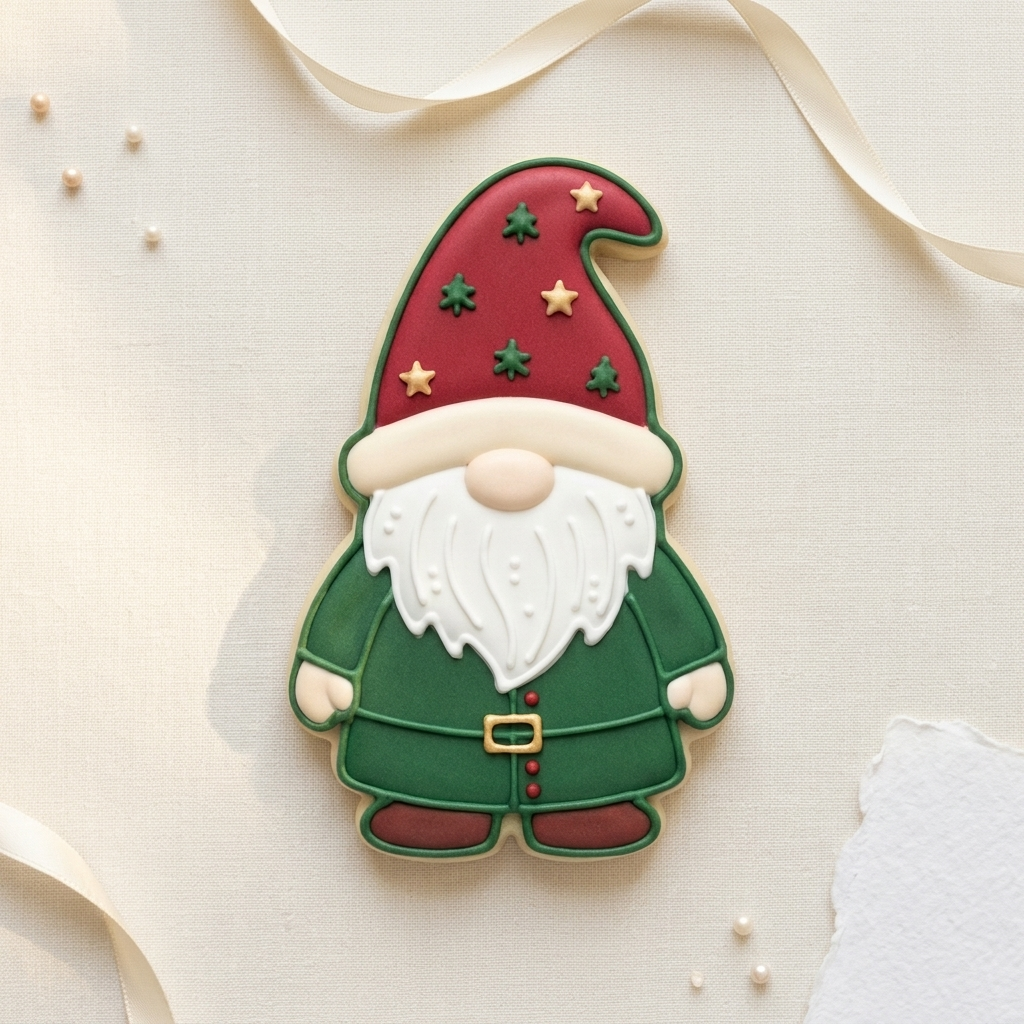 Gnome Detailed Christmas Cookie Cutter, 3D Printed Christmas Theme