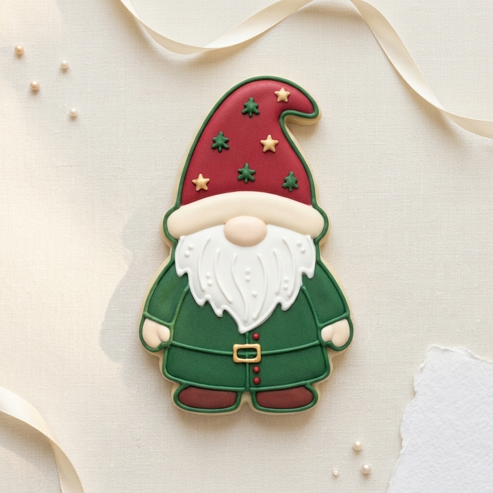 Gnome Detailed Christmas Cookie Cutter, 3D Printed Christmas Theme