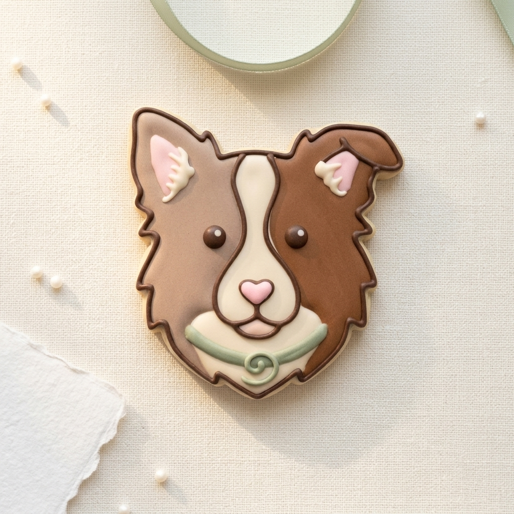 Dog Border Collie Head Cookie Cutter, 3D Printed Animal Theme