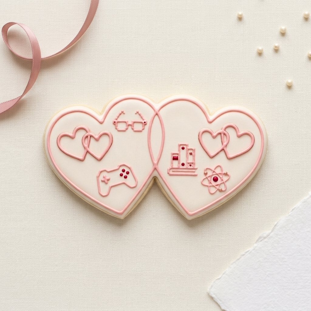 Nerdy Hearts 2 Piece Cookie Cutter, 3D Printed Valentine Theme