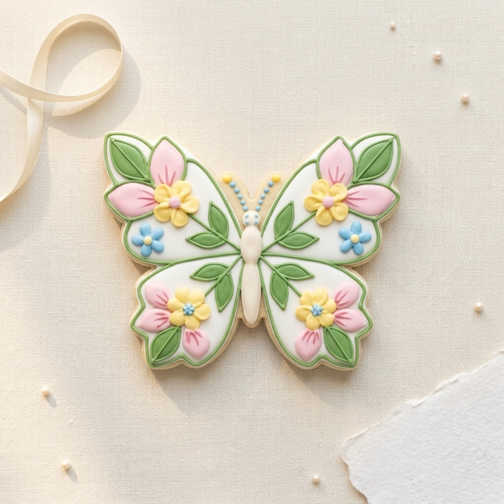 Butterfly Flower Cookie Cutter, 3D Printed Garden Theme