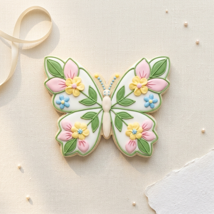 Butterfly Flower Cookie Cutter, 3D Printed Garden Theme