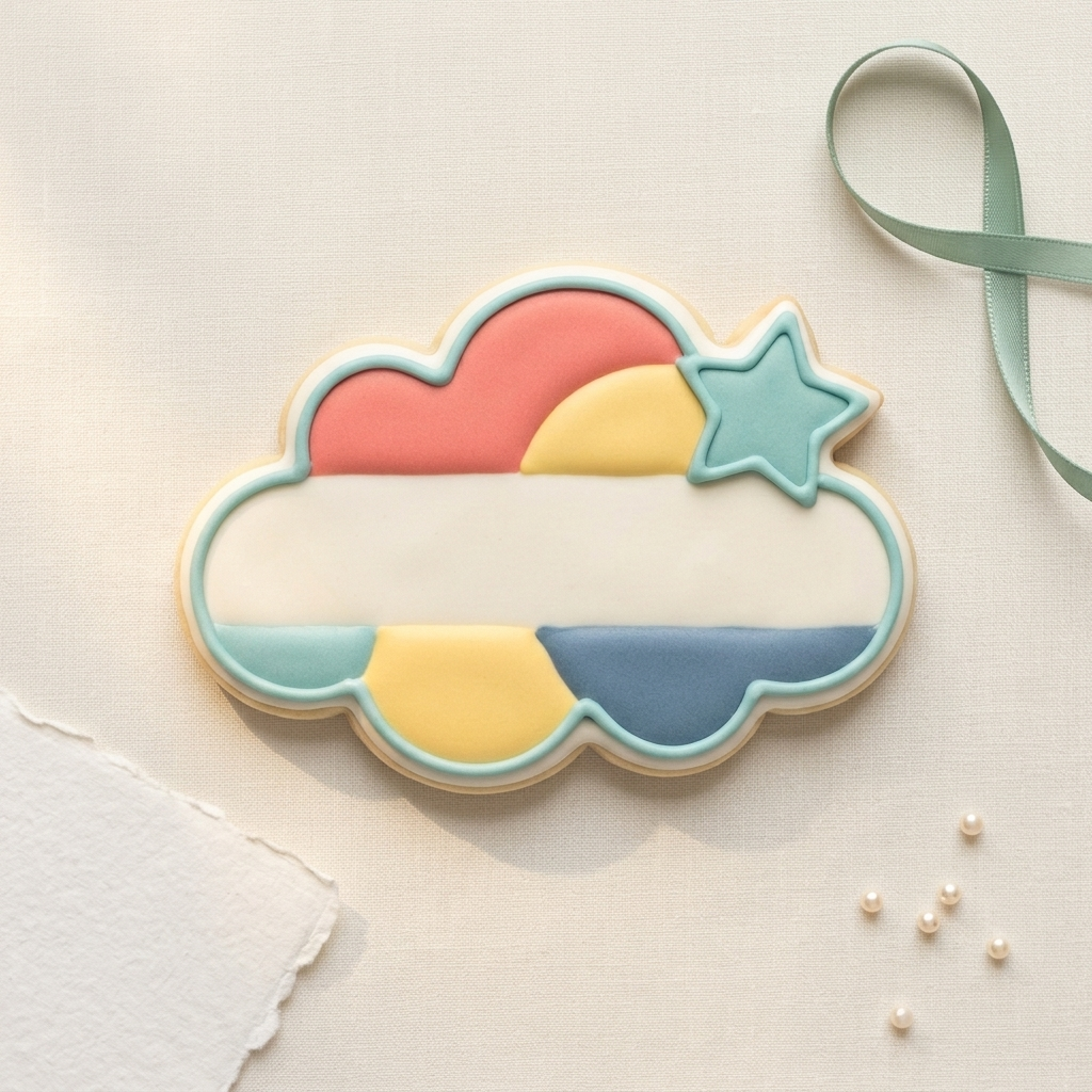 Cloud With Star V2 Cookie Cutter, 3D Printed Shape Theme