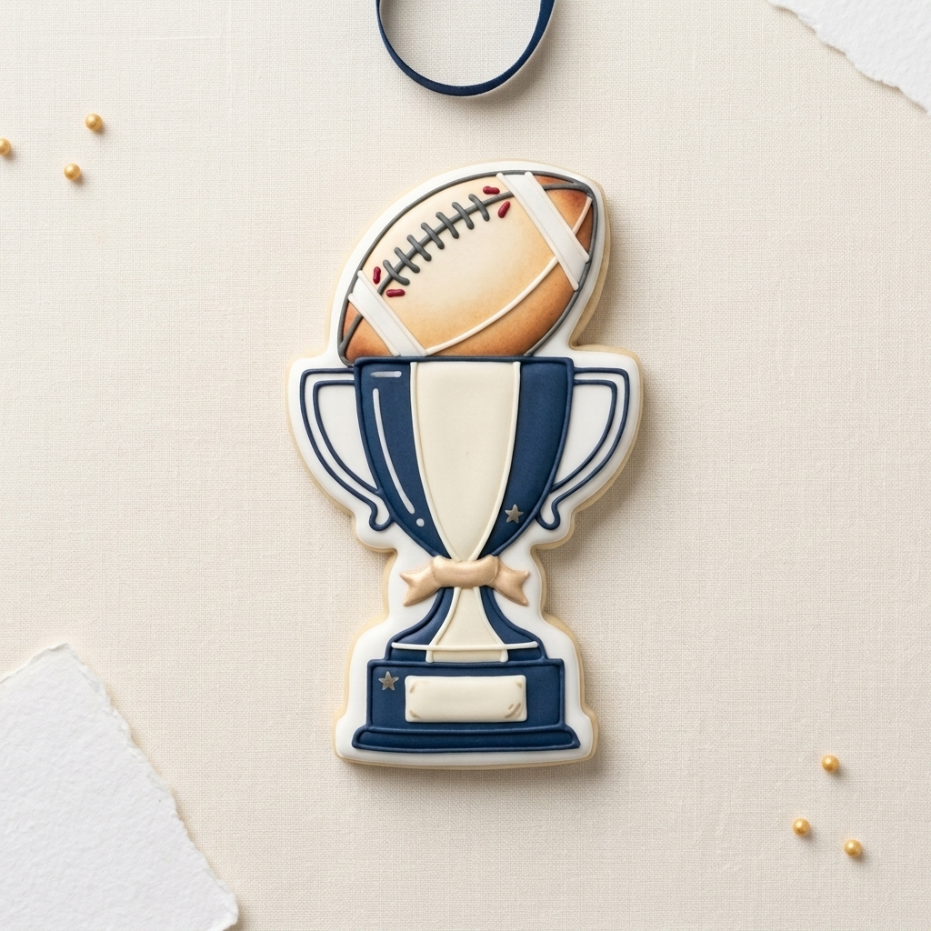 Football Trophy Cookie Cutter, 3D Printed Sports Theme