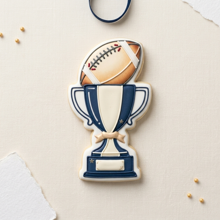 Football Trophy Cookie Cutter, 3D Printed Sports Theme
