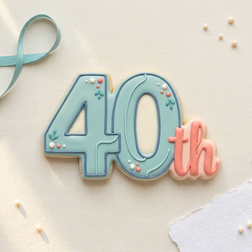 40th Birthday Cookie Cutter, 3D Printed Birthday Theme