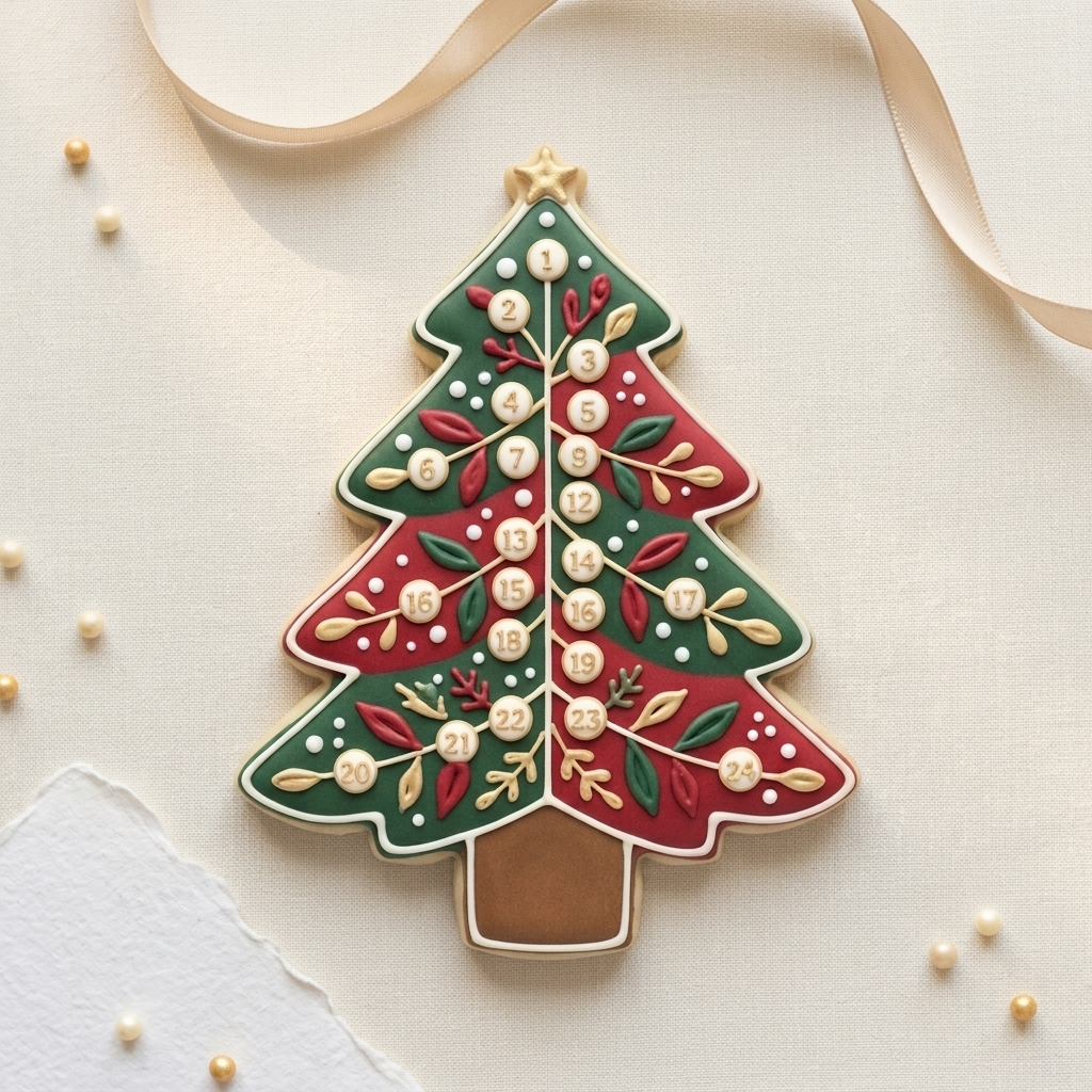 Modern Advent Christmas Tree Cookie Cutter, 3D Printed Christmas Theme