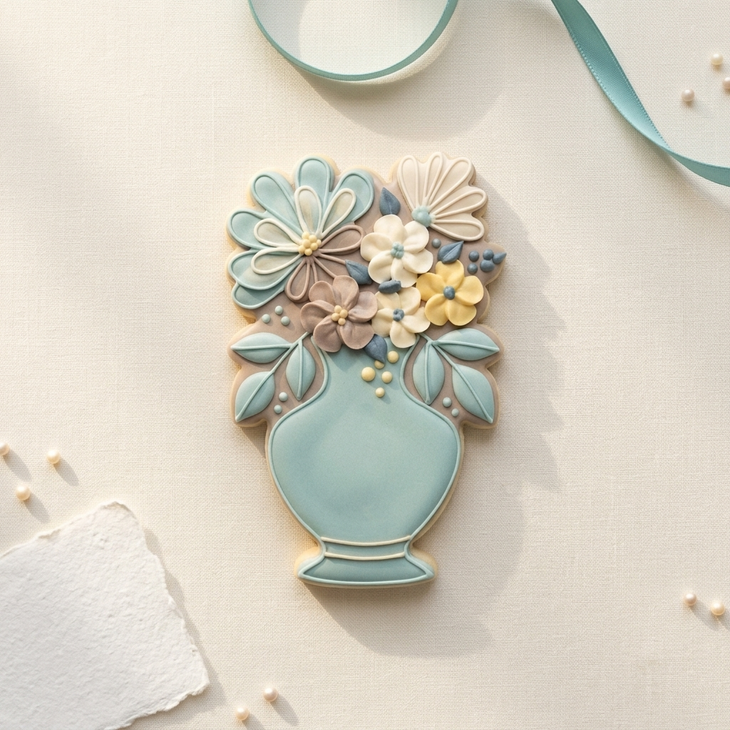 Floral Vase No2 Cookie Cutter, 3D Printed Home Theme
