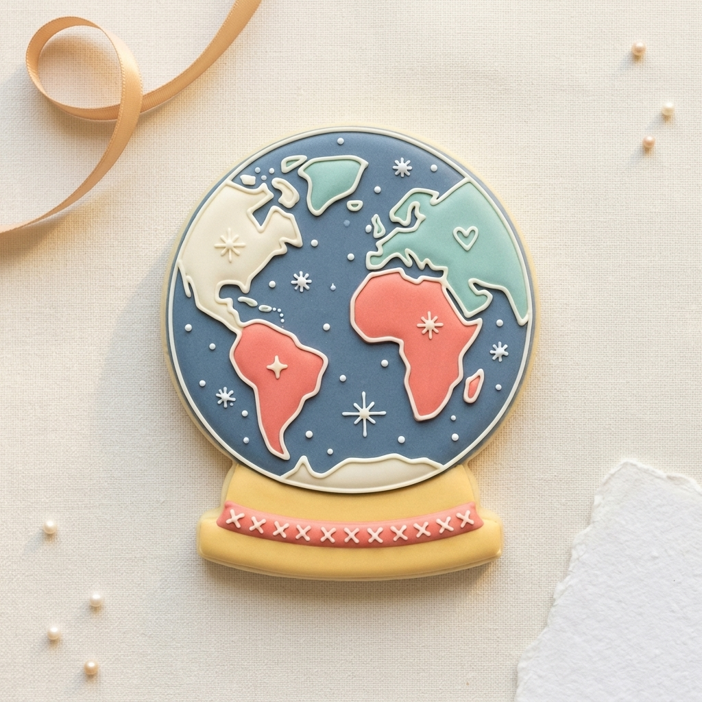 Vintage Snowglobe Cookie Cutter, 3D Printed Cookie Theme