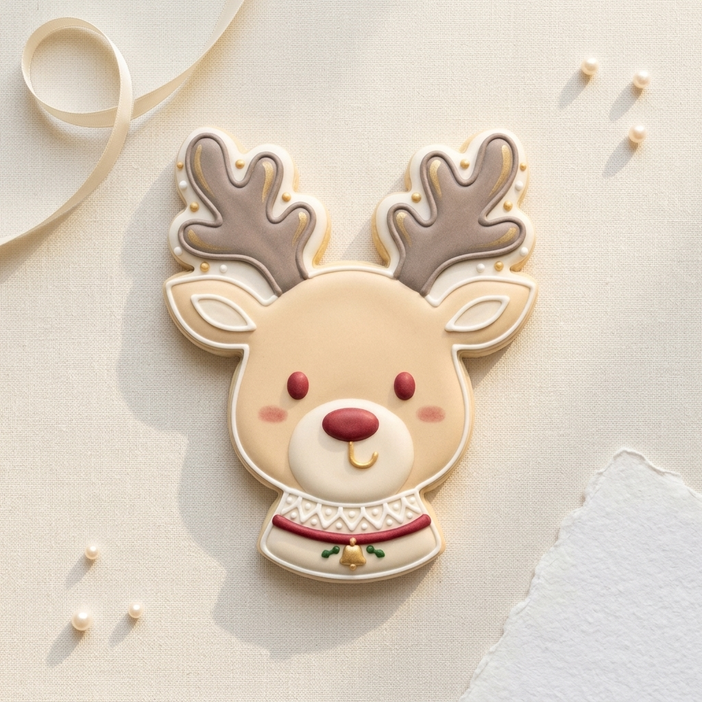 Classic Reindeer Face ETSY Cookie Cutter, 3D Printed Christmas Theme