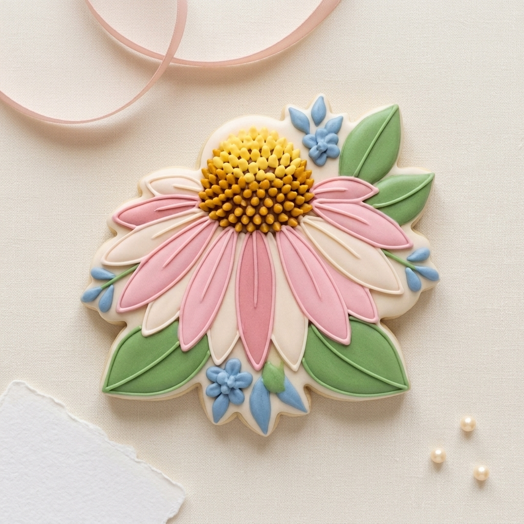 Echinacea Flower Cookie Cutter, 3D Printed Garden Theme