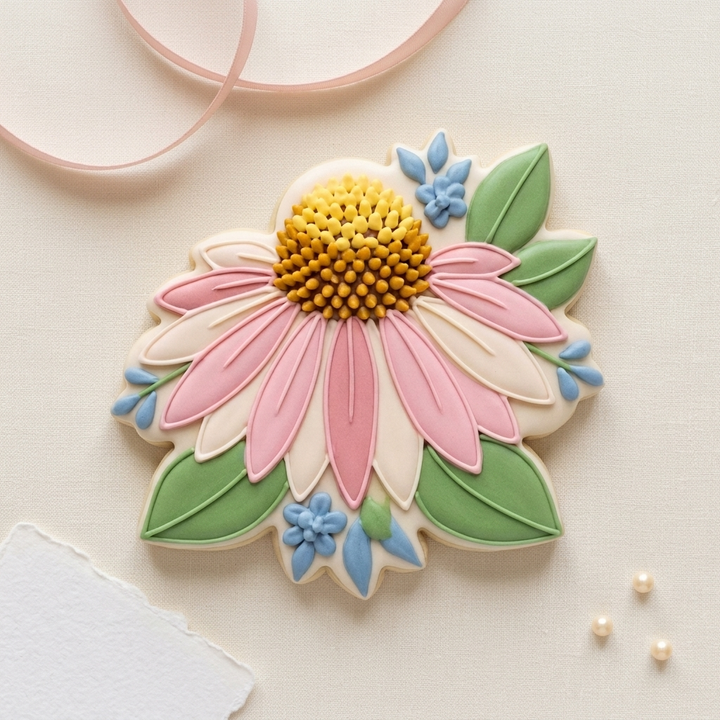 Echinacea Flower Cookie Cutter, 3D Printed Garden Theme