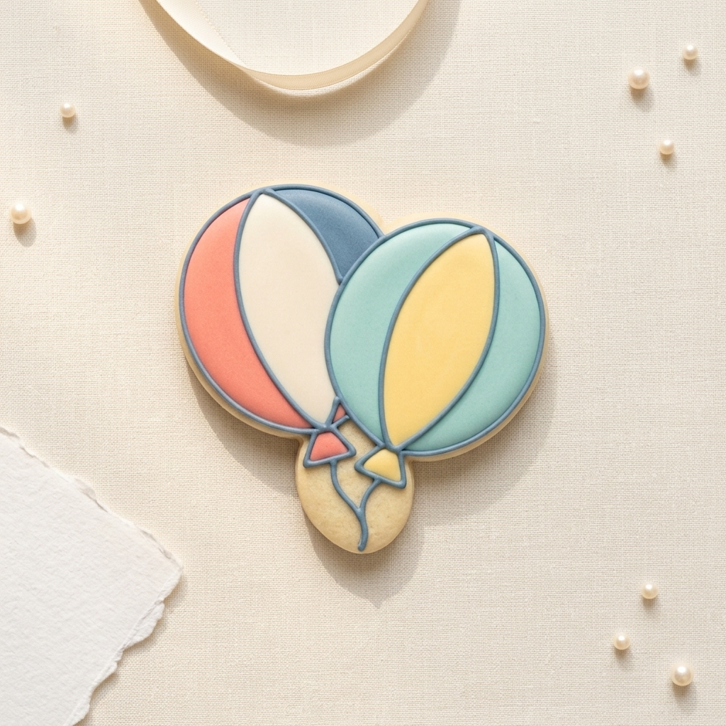Balloon Double Cookie Cutter, 3D Printed Birthday Theme
