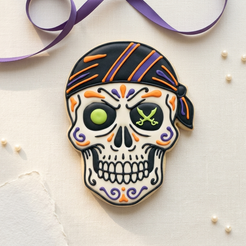 Pirate Skull Cookie Cutter, 3D Printed Halloween Theme