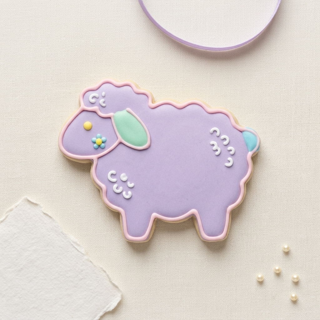 Spring Sheep Outline Cookie Cutter, 3D Printed Easter Theme