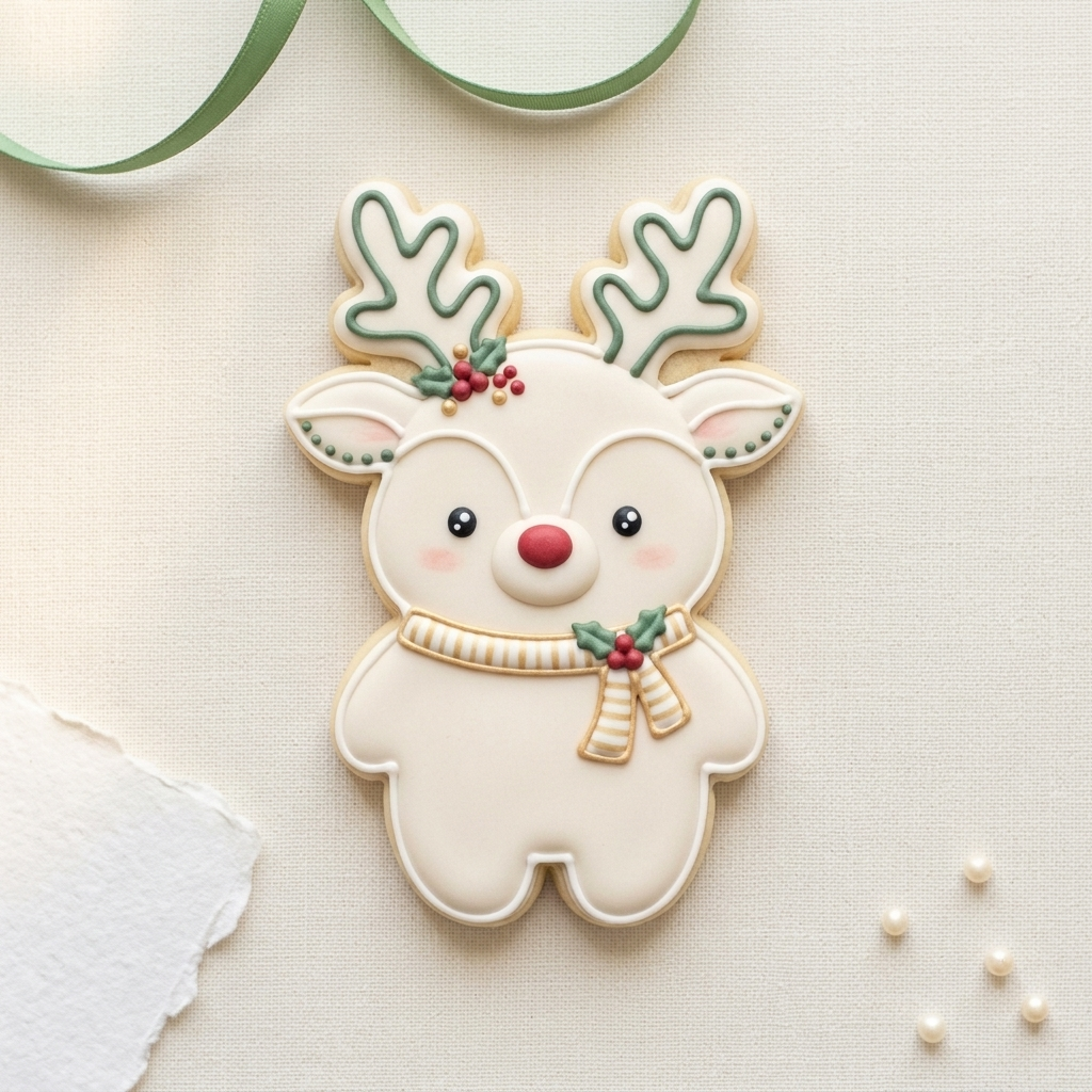 Chubby Reindeer Cookie Cutter, 3D Printed Christmas Theme