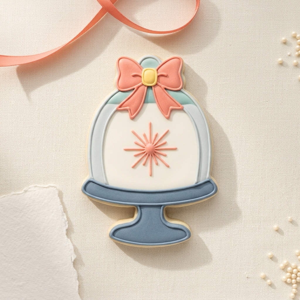 Glass Dome With Bow Cookie Cutter, 3D Printed Cookie Theme