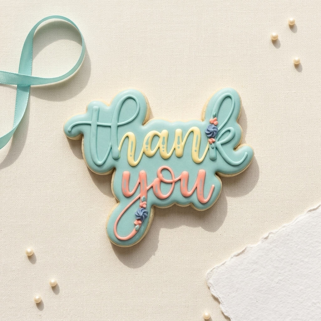 Skinny Thank You Cookie Cutter, 3D Printed Cookie Theme