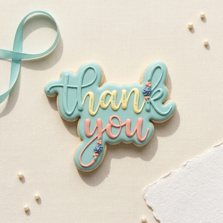 Skinny Thank You Cookie Cutter, 3D Printed Cookie Theme