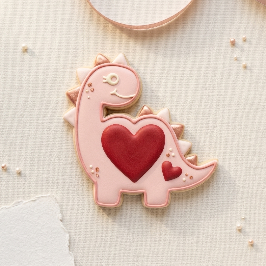 Valentine Dino Cookie Cutter, 3D Printed Valentine Theme