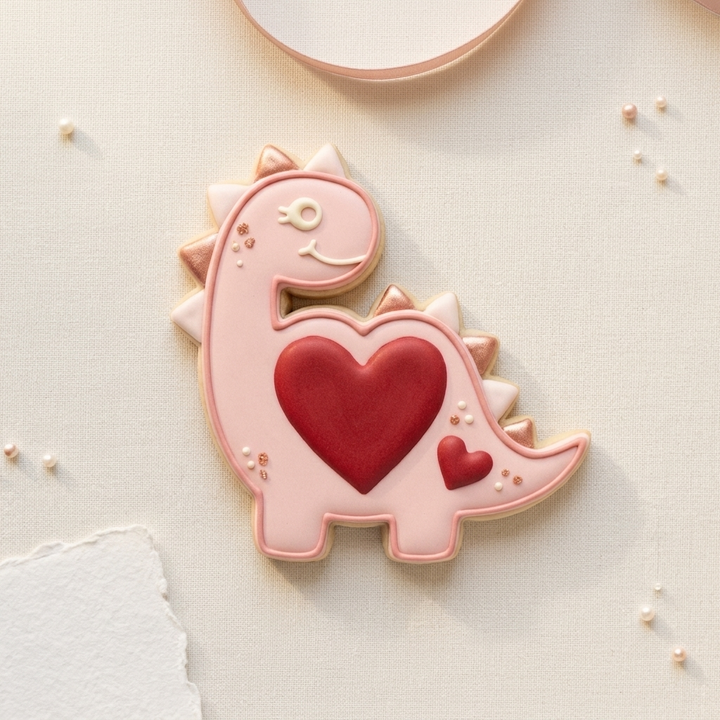 Valentine Dino Cookie Cutter, 3D Printed Valentine Theme