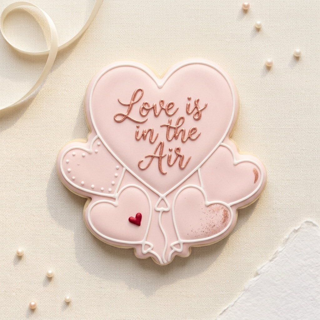 Heart Balloons Cookie Cutter, 3D Printed Valentine Theme